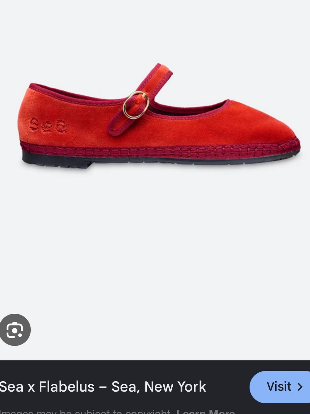 Sea New York orange velvet Mary Jane Shoes